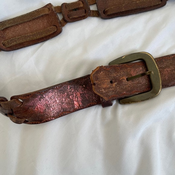 Vintage‎ Fossil Genuine Leather Foil Woven Belt main image 7